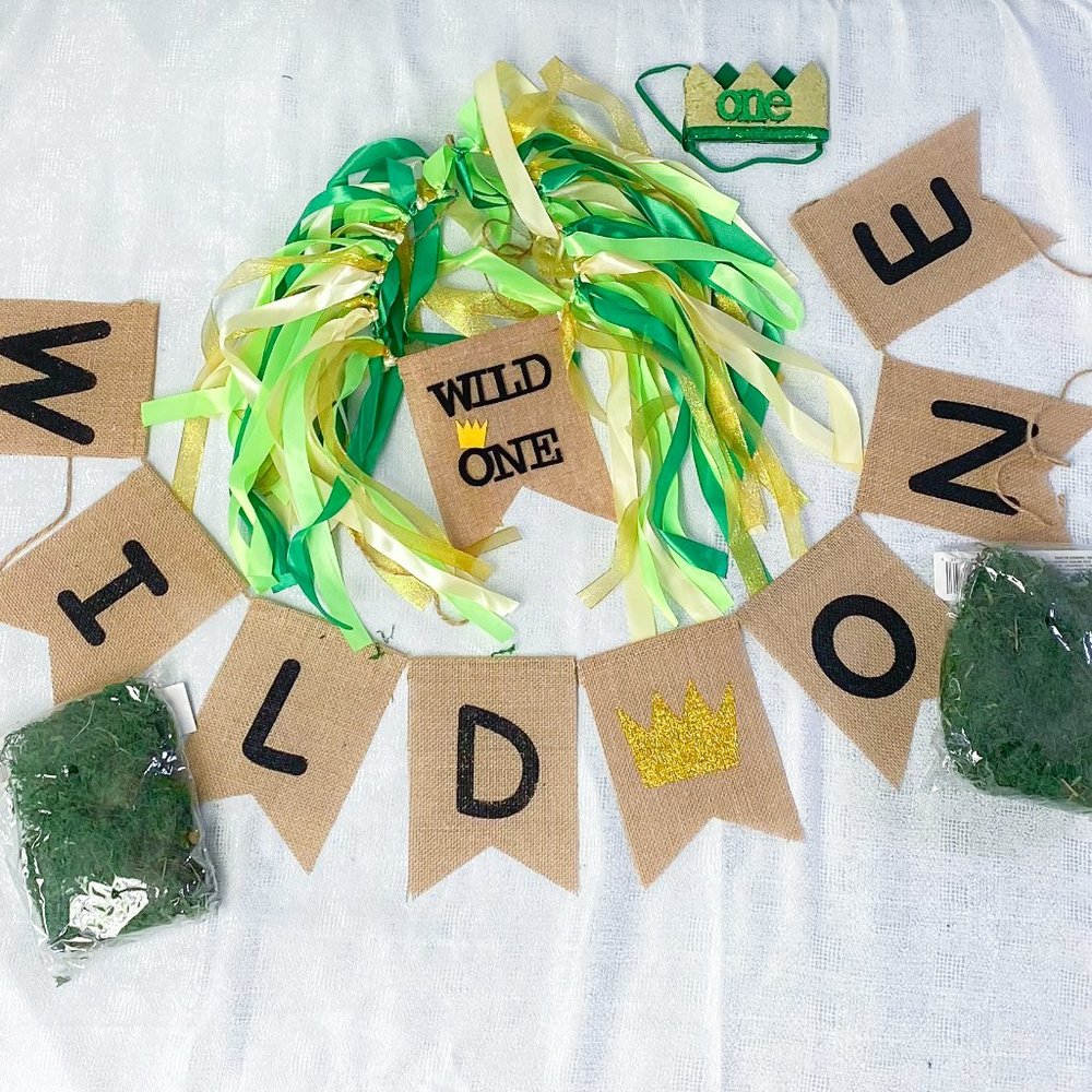 Where The Wild Things Are 1st Birthday Crown Party Decor Supplies Bundle Moss